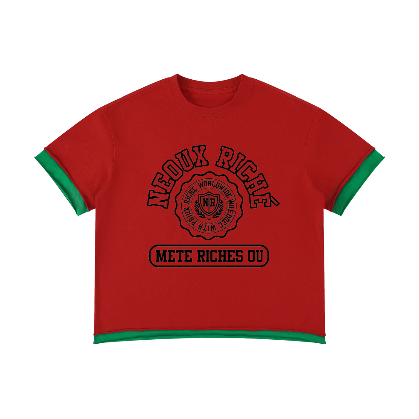Unisex Boxy Color Block T-Shirt
