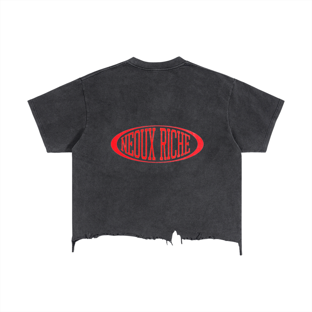 Vintage Wash Boxy Distressed Hem T-Shirt