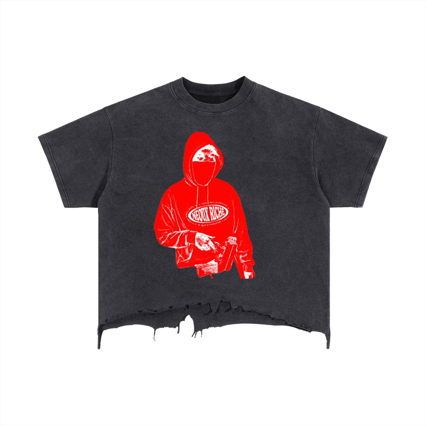 Vintage Wash Boxy Distressed Hem T-Shirt