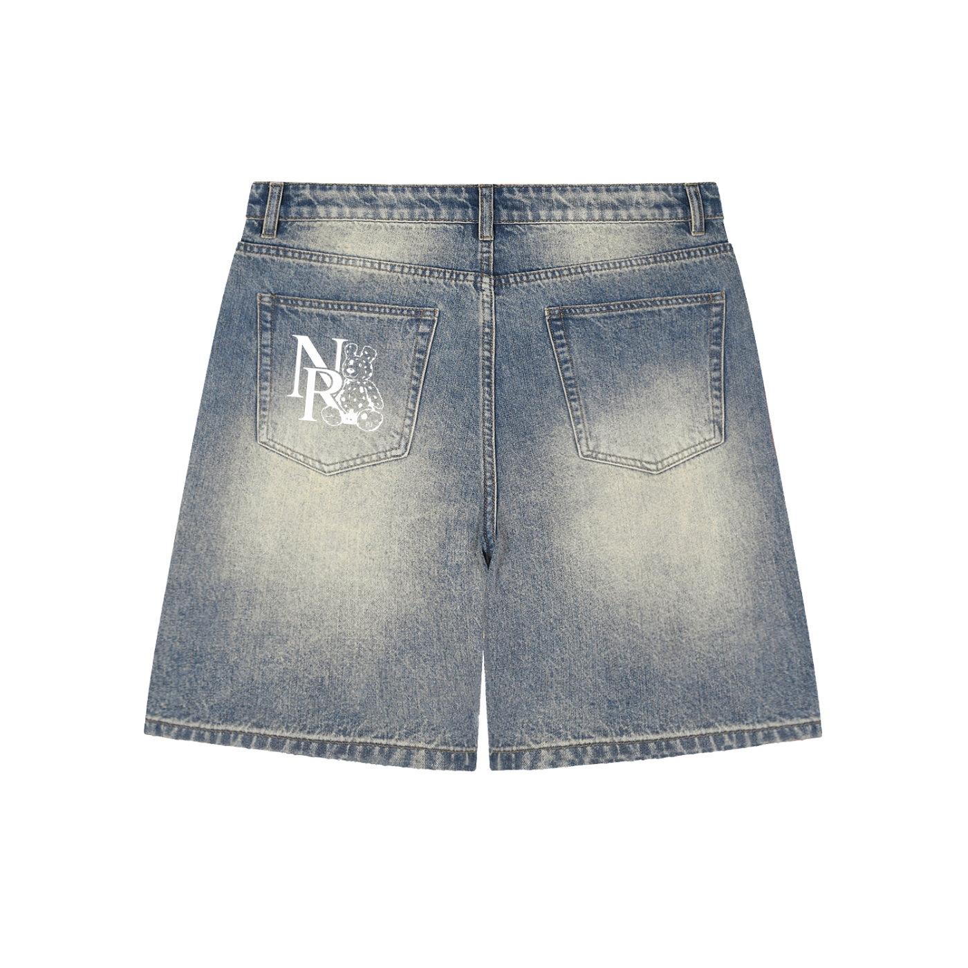 Faded Distressed Baggy Denim Shorts