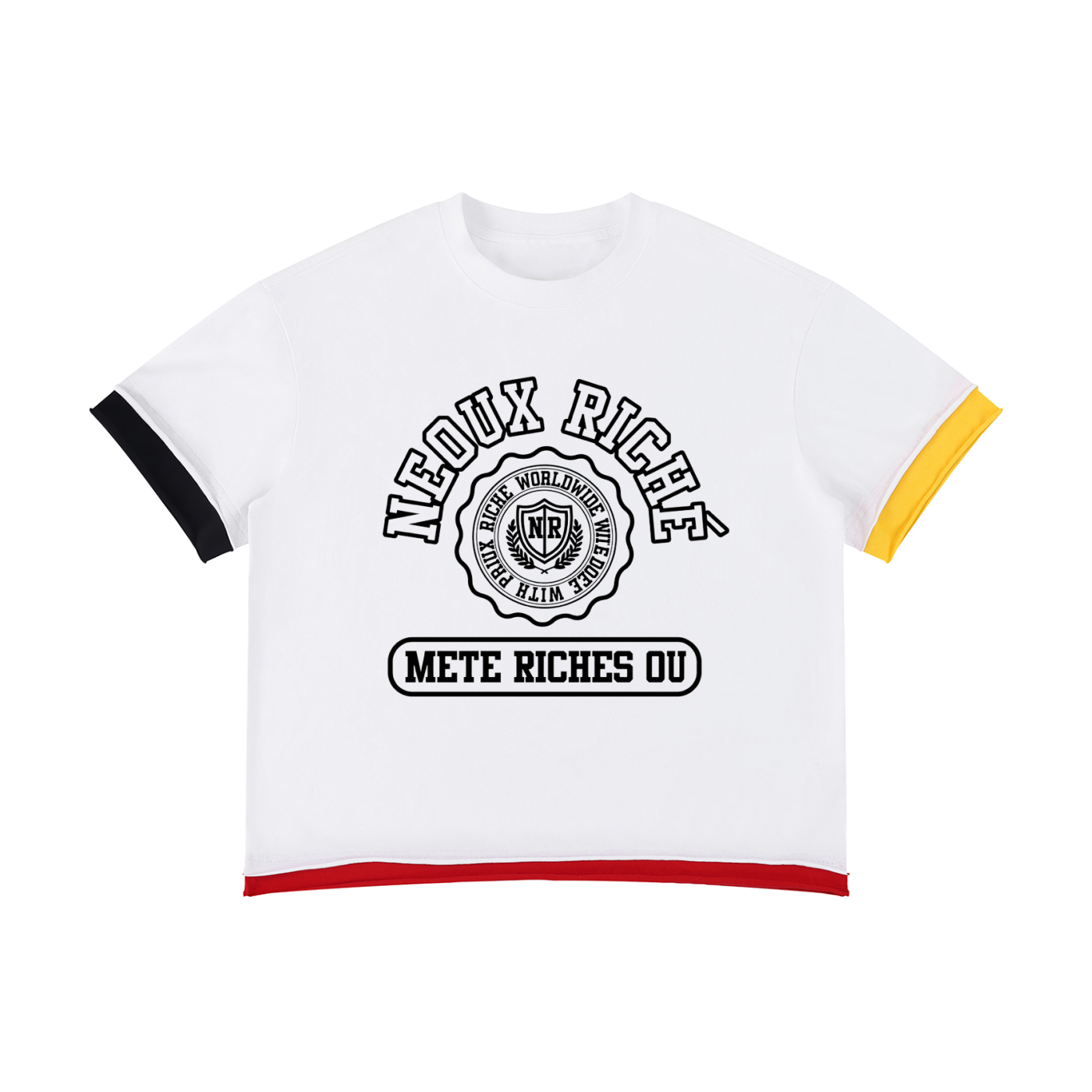 Unisex Boxy Color Block T-Shirt